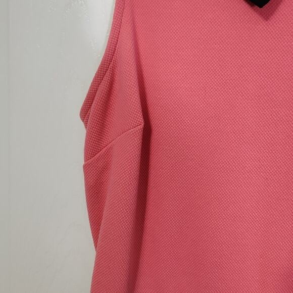 Elle Pink & Black Sleeveless Knee Length Dress Size SM Peter Pan Collar Pleated - Picture 5 of 10